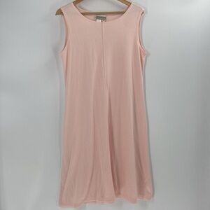 Coldwater Creek soft pink tank dress cotton blend sleeveless midi length